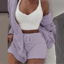 Load image into Gallery viewer, Women's Cozy Winter Pajama Set with Long Sleeve Crop Top and Pants