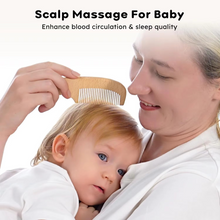 Load image into Gallery viewer, Natural Wooden Baby Hair Brush and Comb Set with Ultra Soft Goat Bristles