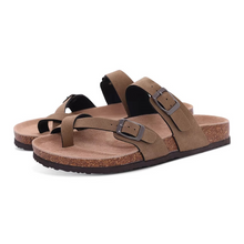 Load image into Gallery viewer, Unisex Cork Footbed Adjustable Buckle Sandals with Arch Support