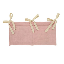 Load image into Gallery viewer, Baby Crib Storage Organizer Bag with Double Cotton Pouches