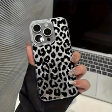 Load image into Gallery viewer, Leopard Print Glitter Shine Reflective Phone Case
