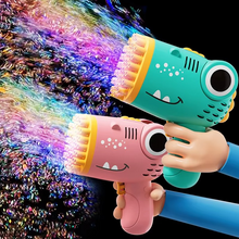 Load image into Gallery viewer, Kids Handheld Bubble Machine - 40-Hole Electric Dinosaur Bubble Blower