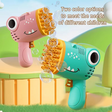 Load image into Gallery viewer, Kids Handheld Bubble Machine - 40-Hole Electric Dinosaur Bubble Blower