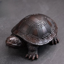 Load image into Gallery viewer, Purple Clay Turtle Tea Pet and Filter for Tea Ceremony