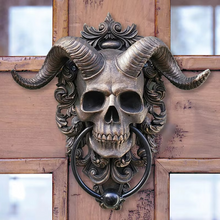 Load image into Gallery viewer, Resin Gothic Goat Skull Door Knocker