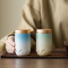 Load image into Gallery viewer, Ceramic Tea Jar with Airtight Tin Lid, Compact Tea Storage and Decorative Home Container