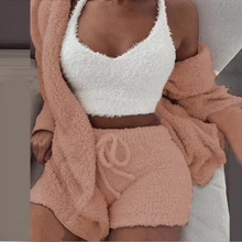 Load image into Gallery viewer, Women's Cozy Winter Pajama Set with Long Sleeve Crop Top and Pants
