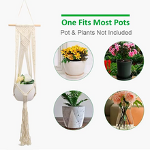 Load image into Gallery viewer, Handmade Macrame Plant Hanger Basket – Knotted Rope Holder for Flower Pots, Balcony, and Home Garden Décor