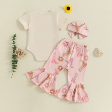 Load image into Gallery viewer, Baby Girl's Western-Style Floral 3-Piece Outfit Set