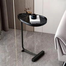 Load image into Gallery viewer, Modern C Shaped Side Table with Mobile Storage for Sofa or Bedside