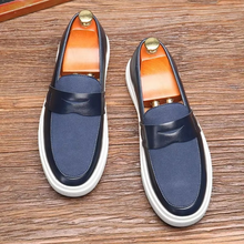 Load image into Gallery viewer, Korean Inspired Men's Casual Leather Sneakers With Thick Cushion Sole