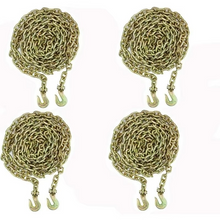Load image into Gallery viewer, 4 Pcs. Welded Steel Tow Chain Binder Tie Down – Heavy-Duty Grade 70 Transportation Chain