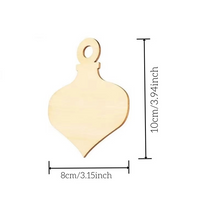 Load image into Gallery viewer, 10pcs 4x3in Unfinished Wooden Heart Ornaments for DIY Crafts and Holiday Decorations
