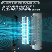 Load image into Gallery viewer, USB Rechargeable Desktop Tower Fan – Ultra-Quiet 3-Speed Circulator with Wide-Angle Airflow