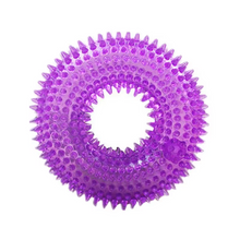 Load image into Gallery viewer, Durable Interactive Squeaky Dog Training Ring - TPR Rubber Teeth Cleaner