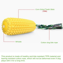Load image into Gallery viewer, Indestructible Squeaky Corn Chew Toy for Tenacious Puppies and Dogs