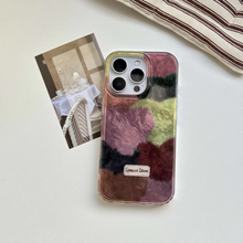 Load image into Gallery viewer, Exquisite Velour Heart Splice Glossy Glacial Texture iPhone Case