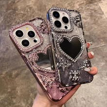 Load image into Gallery viewer, Butterfly Glitter Diamond Mirror Case for iPhone