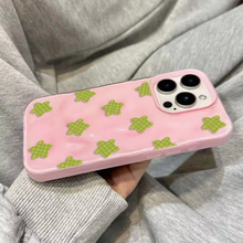 Load image into Gallery viewer, Cartoon Black Checkered Star Pattern Korean Style Shockproof Soft iPhone Case