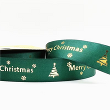 Load image into Gallery viewer, Christmas Printed Polyester Ribbon for Handmade Decoration and Gift Wrapping, 15ft x 1in