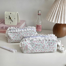 Load image into Gallery viewer, Lace Floral Large Capacity Pencil Case for Students and Office Organization