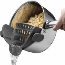 Load image into Gallery viewer, Adjustable Clip On Pot Strainer for Pots Pans and Bowls