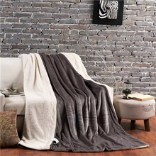 Load image into Gallery viewer, Solid Color Sherpa Blanket, Reversible Plush Duvet Cover