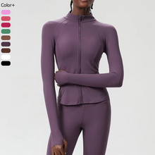 Load image into Gallery viewer, Womens Slim Fit Running Jacket With Full Zip Long Sleeve Lightweight Sports Top