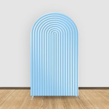 Load image into Gallery viewer, Pink Striped Arch Backdrop Cover for Parties and Events