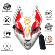 Load image into Gallery viewer, Luminous LED Full Face Fox Mask for Halloween & Cosplay