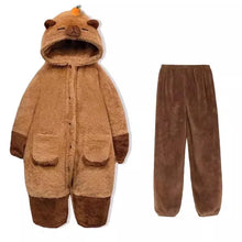 Load image into Gallery viewer, Capybara Hooded Pajamas Set, Kawaii Sleepwear