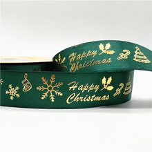 Load image into Gallery viewer, Christmas Printed Polyester Ribbon for Handmade Decoration and Gift Wrapping, 15ft x 1in