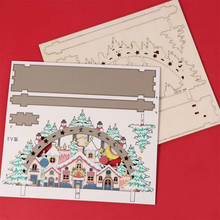 Load image into Gallery viewer, Santa Claus Wooden Christmas Ornament Decorative Village House Handmade Holiday Craft
