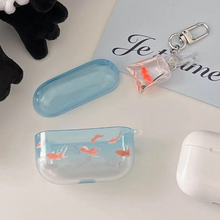 Load image into Gallery viewer, Gradient Blue Lucky Fish AirPods Case with Keyring