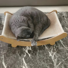 Load image into Gallery viewer, Wooden Cat Scratching Panel with Integrated Cozy Bed