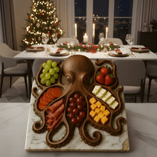 Load image into Gallery viewer, Rustic Handmade Octopus Charcuterie Board, Sustainable Wood Serving Platter