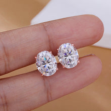 Load image into Gallery viewer, Moissanite Stud Earrings Oval Cut with D Color VVS1 Clarity and 925 Sterling Silver