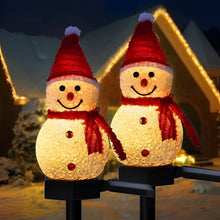 Load image into Gallery viewer, Snowman Solar Lights for Playful Winter and Christmas Outdoor Decoration