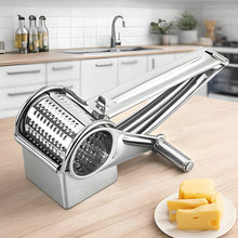 Load image into Gallery viewer, Rotating Stainless Steel Cheese Grater for Effortless Kitchen Preparation
