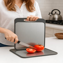 Load image into Gallery viewer, Stainless Steel Double-Sided Cutting Board for Clean, Durable Kitchen Prep