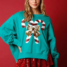 Load image into Gallery viewer, Womens Long Sleeve Cotton Sweatshirt Top with Crew Neck and Casual Print