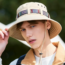 Load image into Gallery viewer, Striped Boho-Style Summer Sun Hat - Unisex Wide Brim Outdoor Cap
