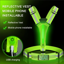 Load image into Gallery viewer, LED Reflective Safety Vest with Adjustable Straps and USB Rechargeable Lights