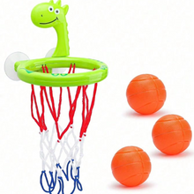 Load image into Gallery viewer, Dinosaur Bath Basketball Hoop Toy Set for Toddlers with Three Balls