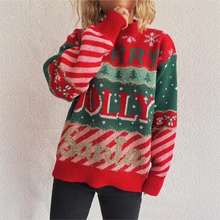 Load image into Gallery viewer, Christmas Jacquard Knit Round Neck Loose Fit Winter Sweater for Women