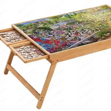 Load image into Gallery viewer, Folding Wooden Puzzle Table with 4 Storage Drawers for Up to 1500 Pieces