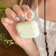 Load image into Gallery viewer, Yellow Flower Gloss Soft Protective Case With Keychain For Apple AirPods
