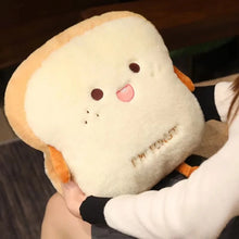 Load image into Gallery viewer, Toast Shaped Hand Warmer Pillow with Dual Hand Pocket and Plush Fabric