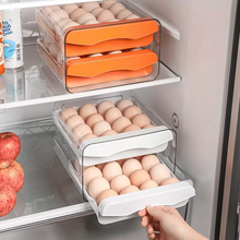 Load image into Gallery viewer, Kitchen Egg Storage Drawer Box, 2-Layer Refrigerator Organizer for Fresh Eggs