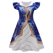 Load image into Gallery viewer, Kids Witch Costume Dress with Flying Sleeves and 3D Printed Skirt for Halloween and Cosplay